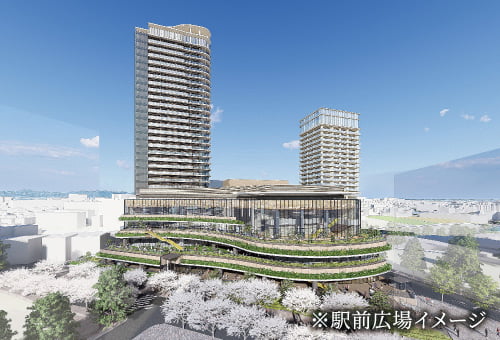 鷺沼駅前再開発の駅前広場イメージ